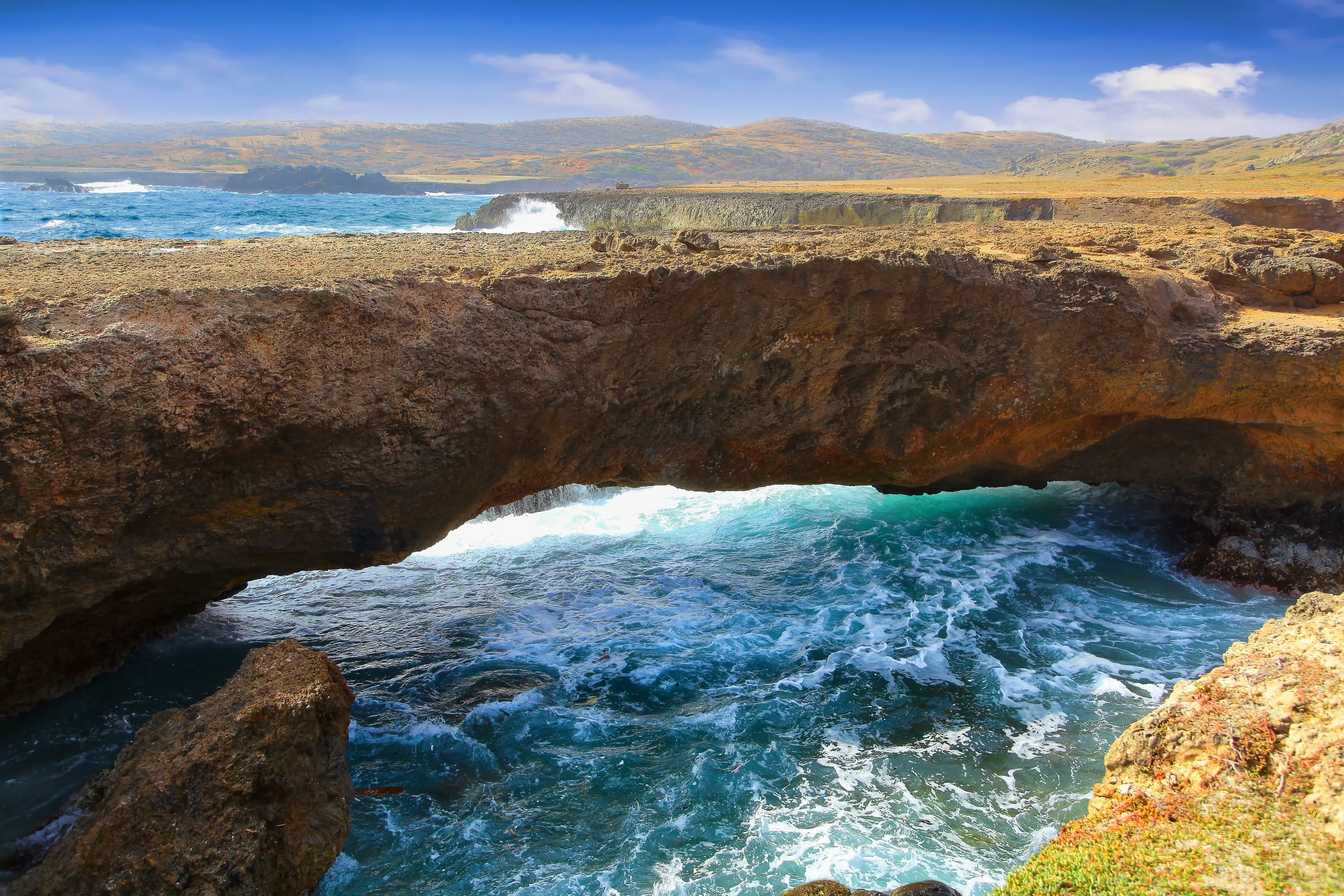 Natural bridge over the Caribbean sea Natural bridge over the Caribbean sea
