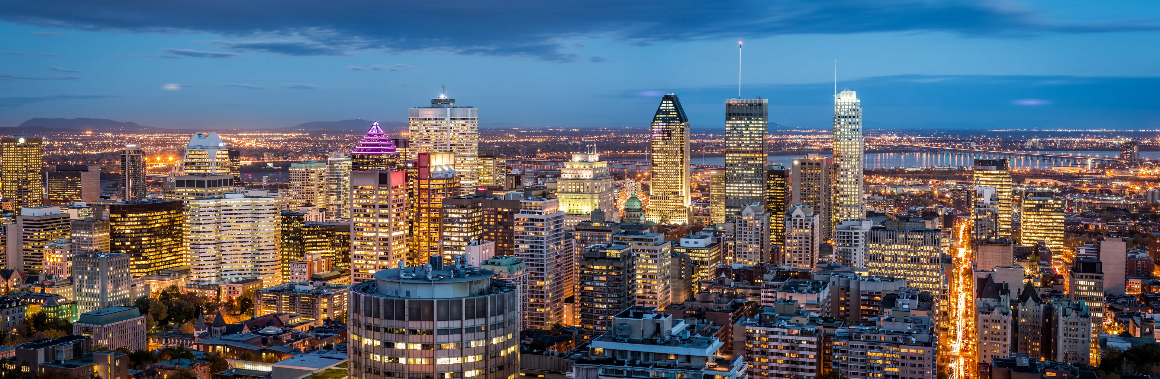 City panorama as viewed from the Mount Royal