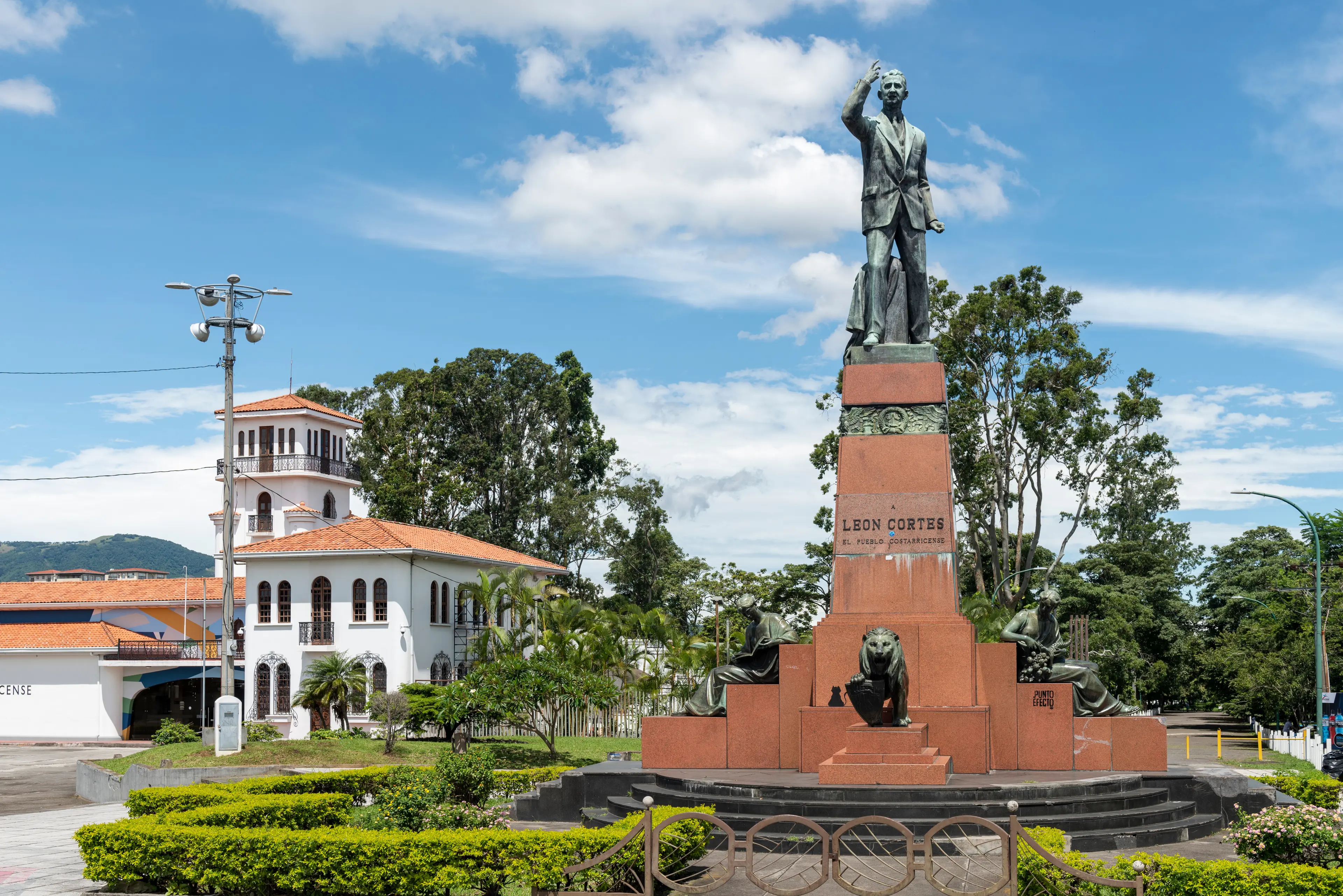 Bronze sculpture. Monument to Leon Cortes.