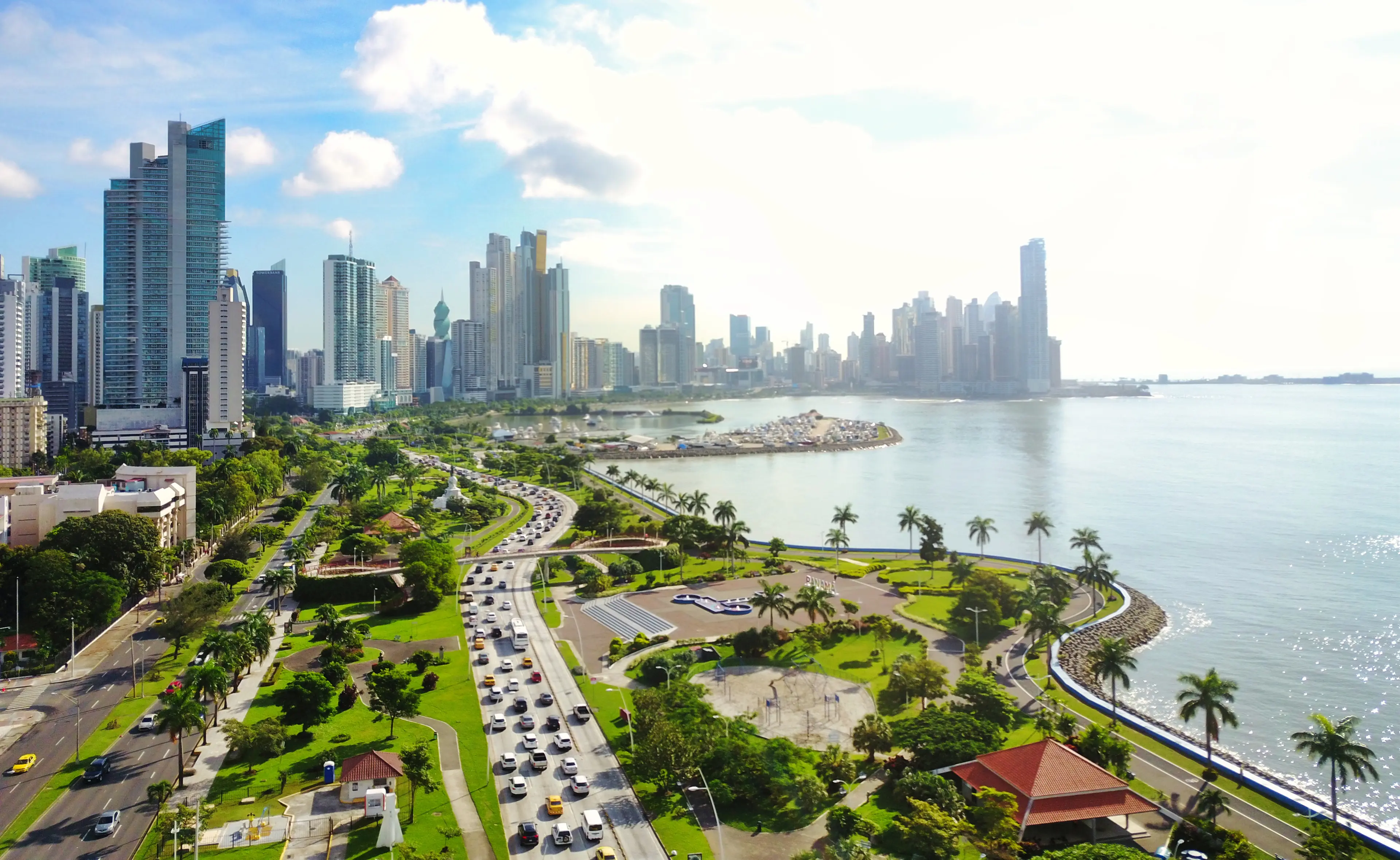 Skyline showing La Cinta Costera Boulevard Skyline showing La Cinta Costera Boulevard