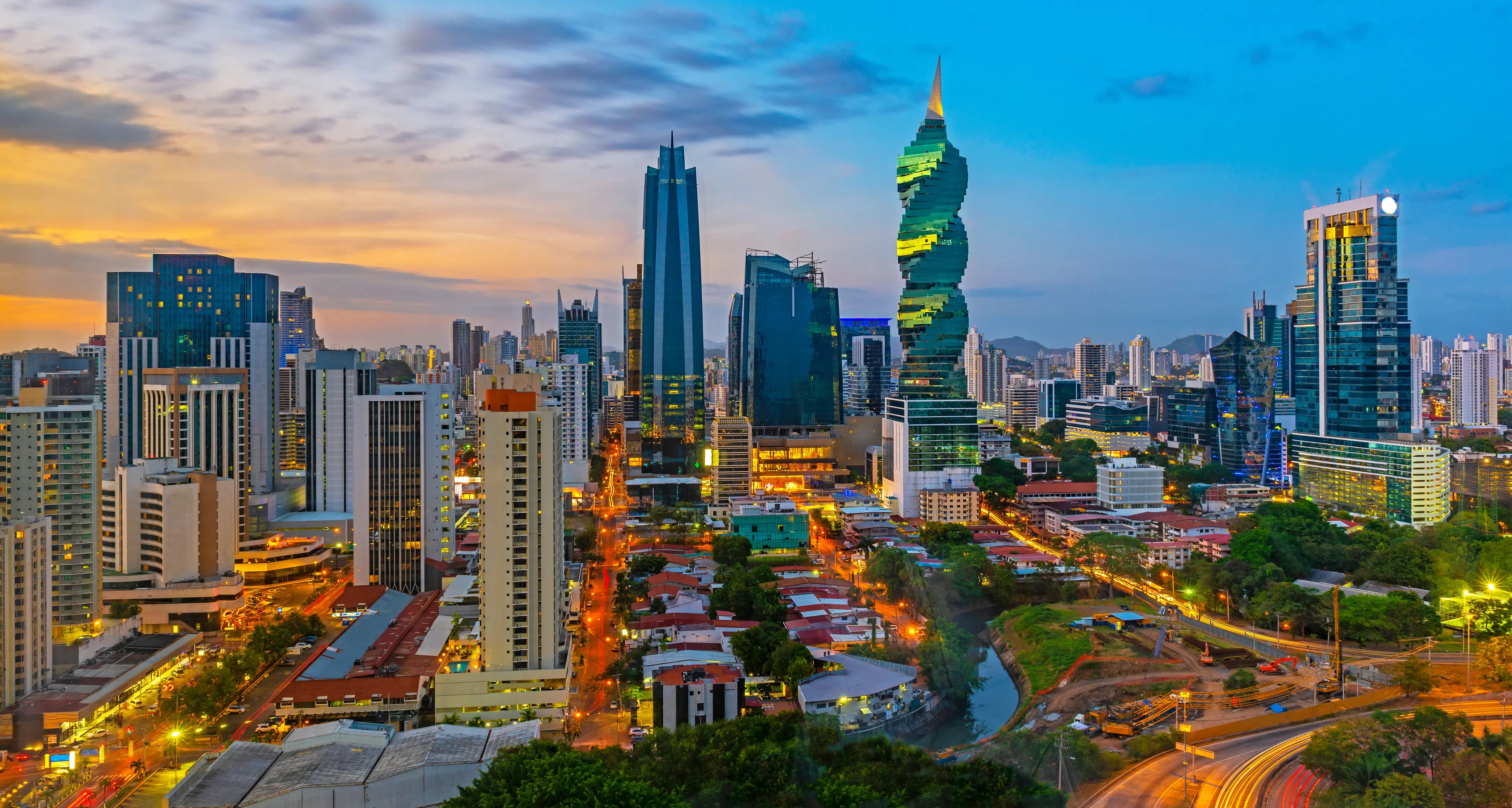 The colorful panoramic skyline The colorful panoramic skyline