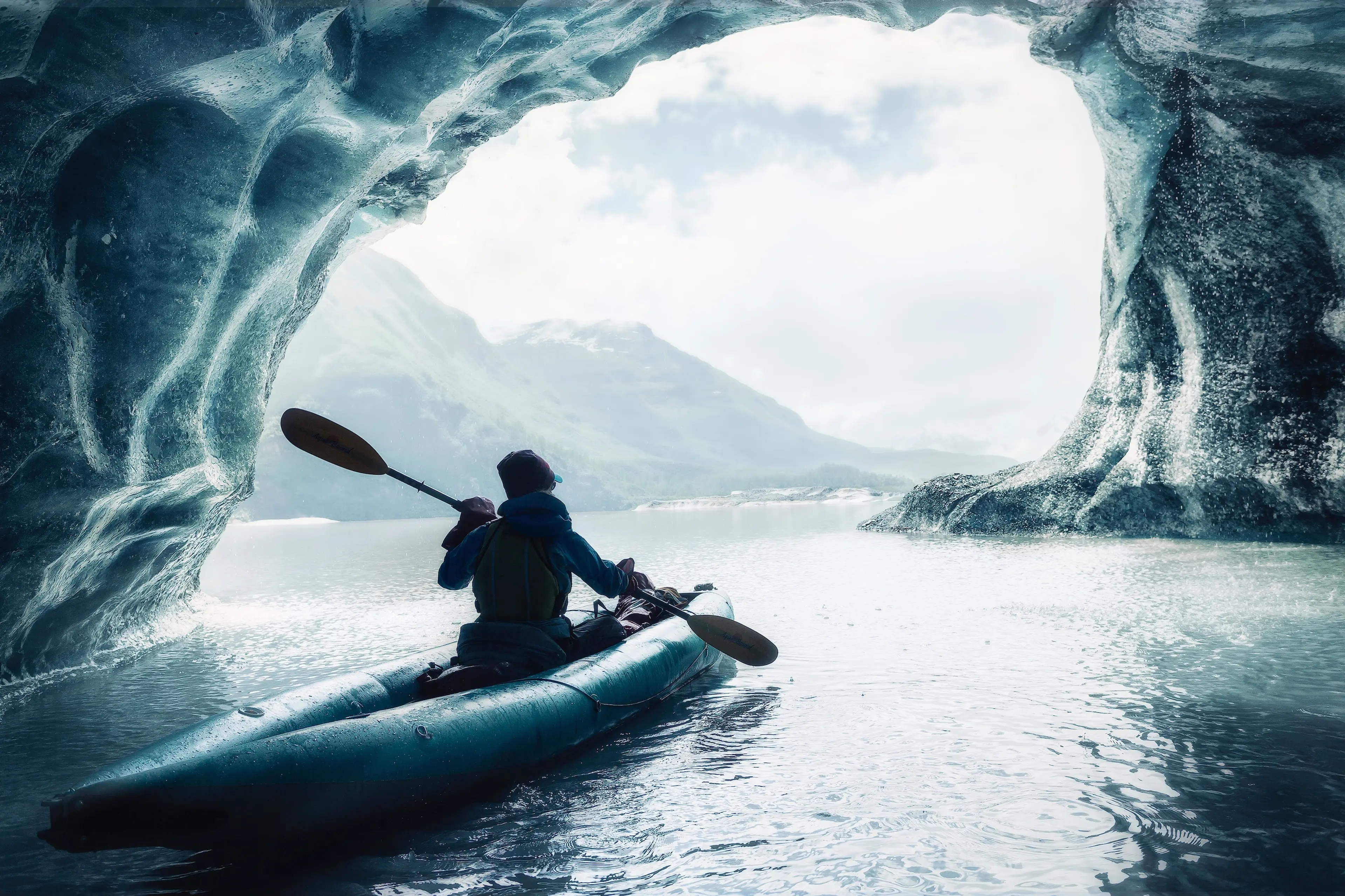 Kayaking among the glaciers
