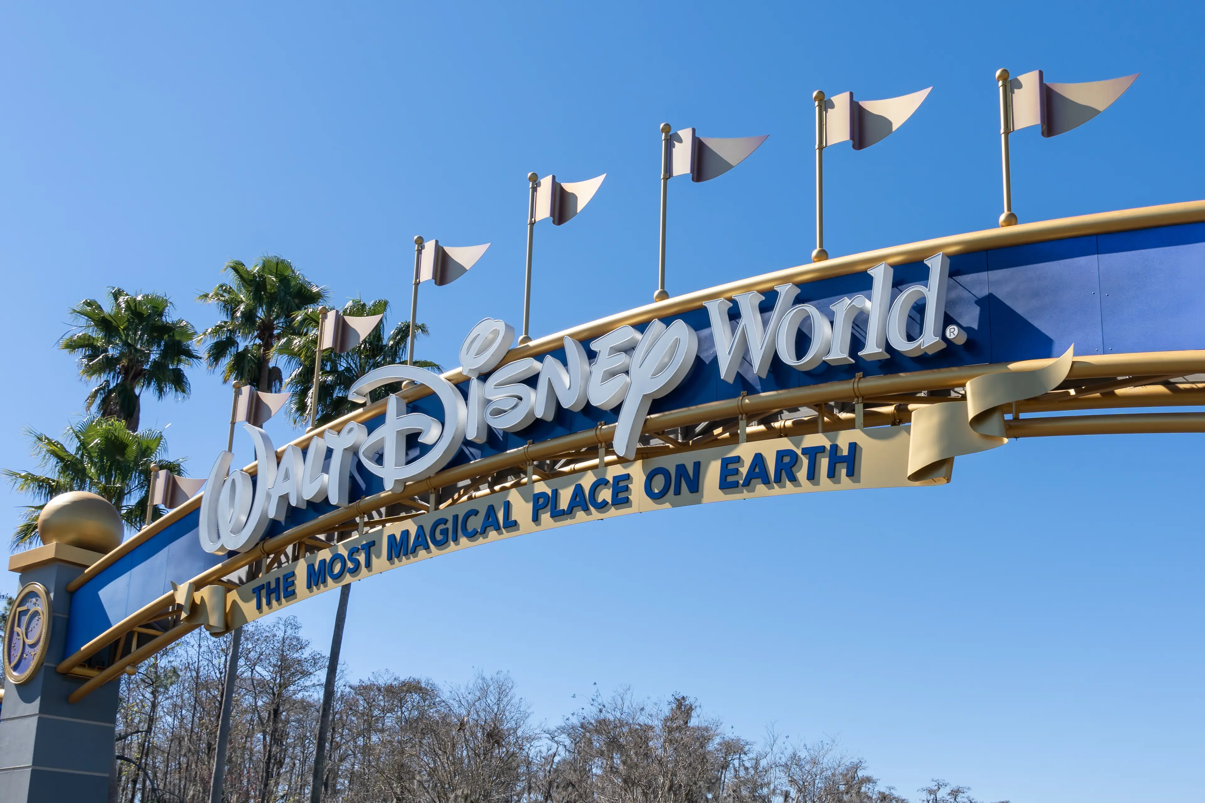 Walt Disney World arch gate to the theme park Walt Disney World arch gate to the theme park