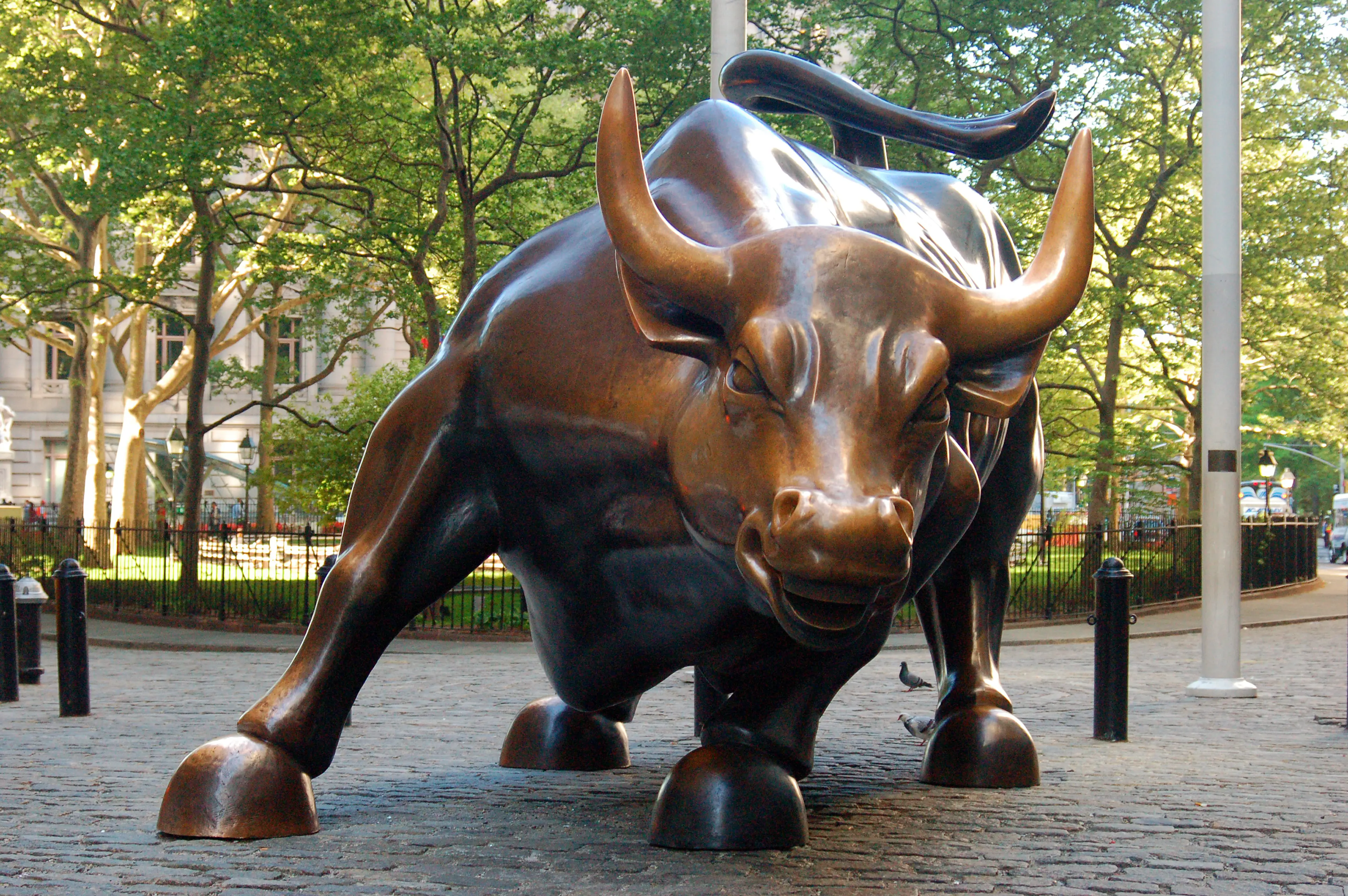 The charging bull sculpture of Wall Street