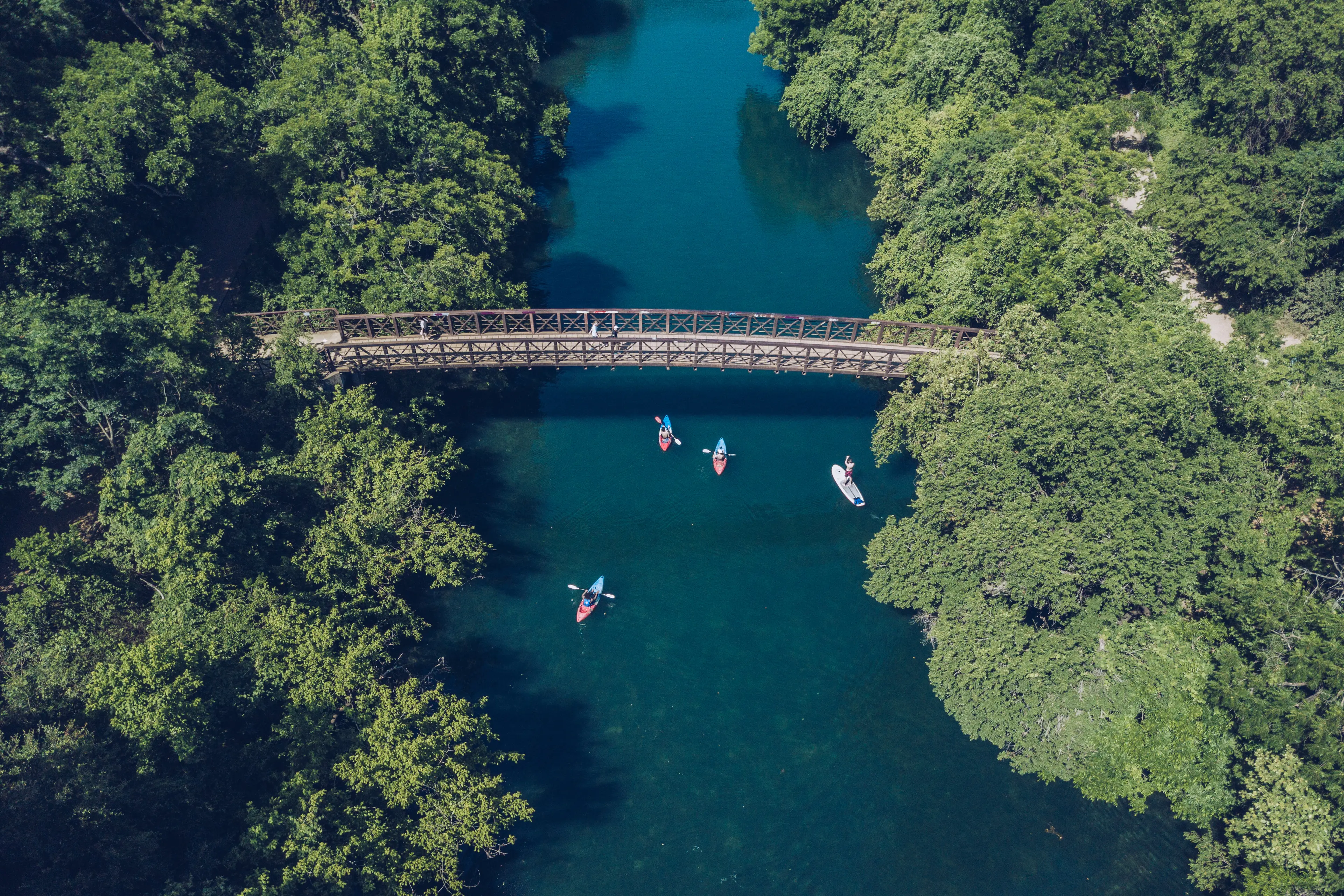 Aerial view of the Barton Springs