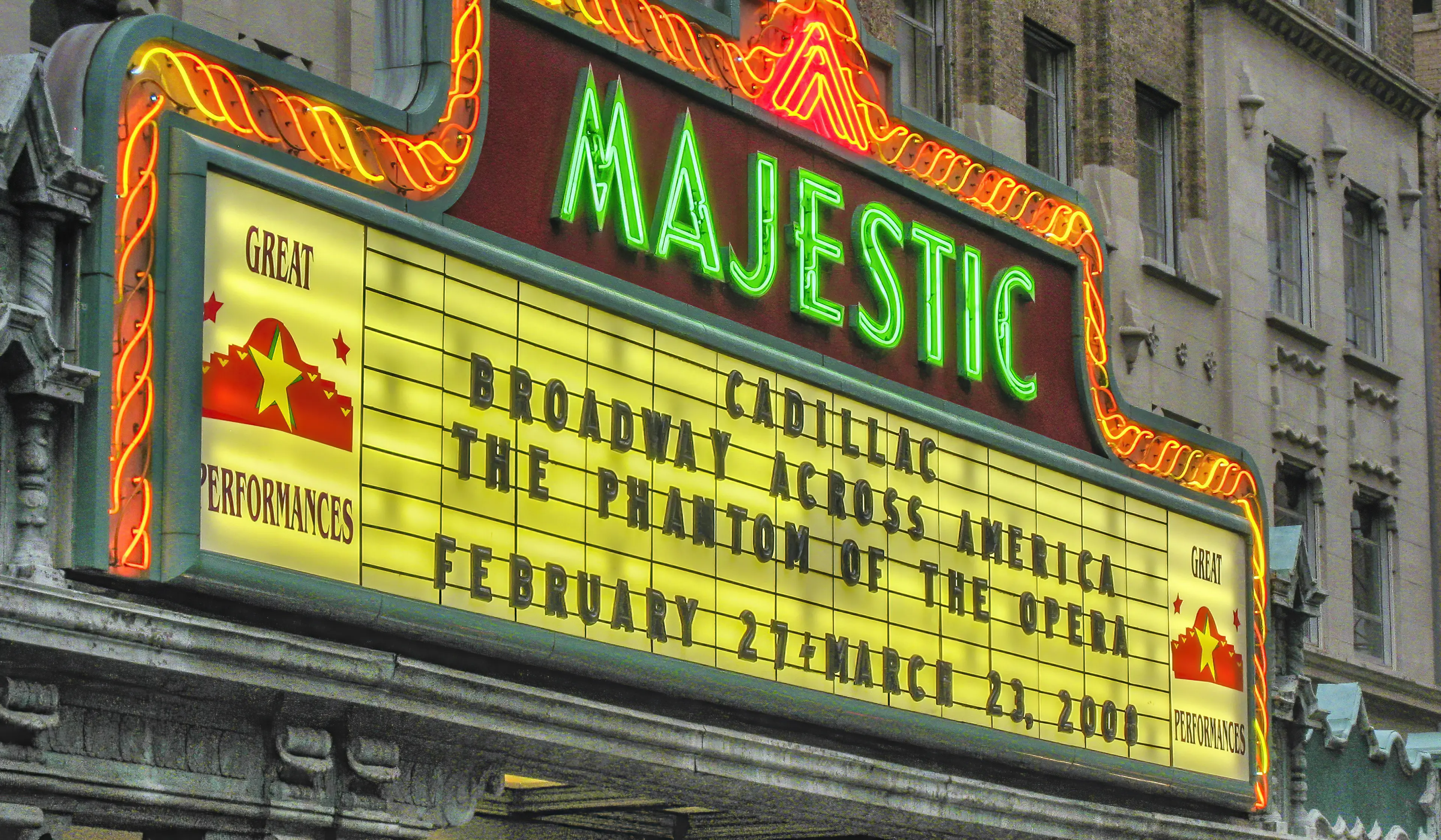 Neon light theater sign Neon light theater sign