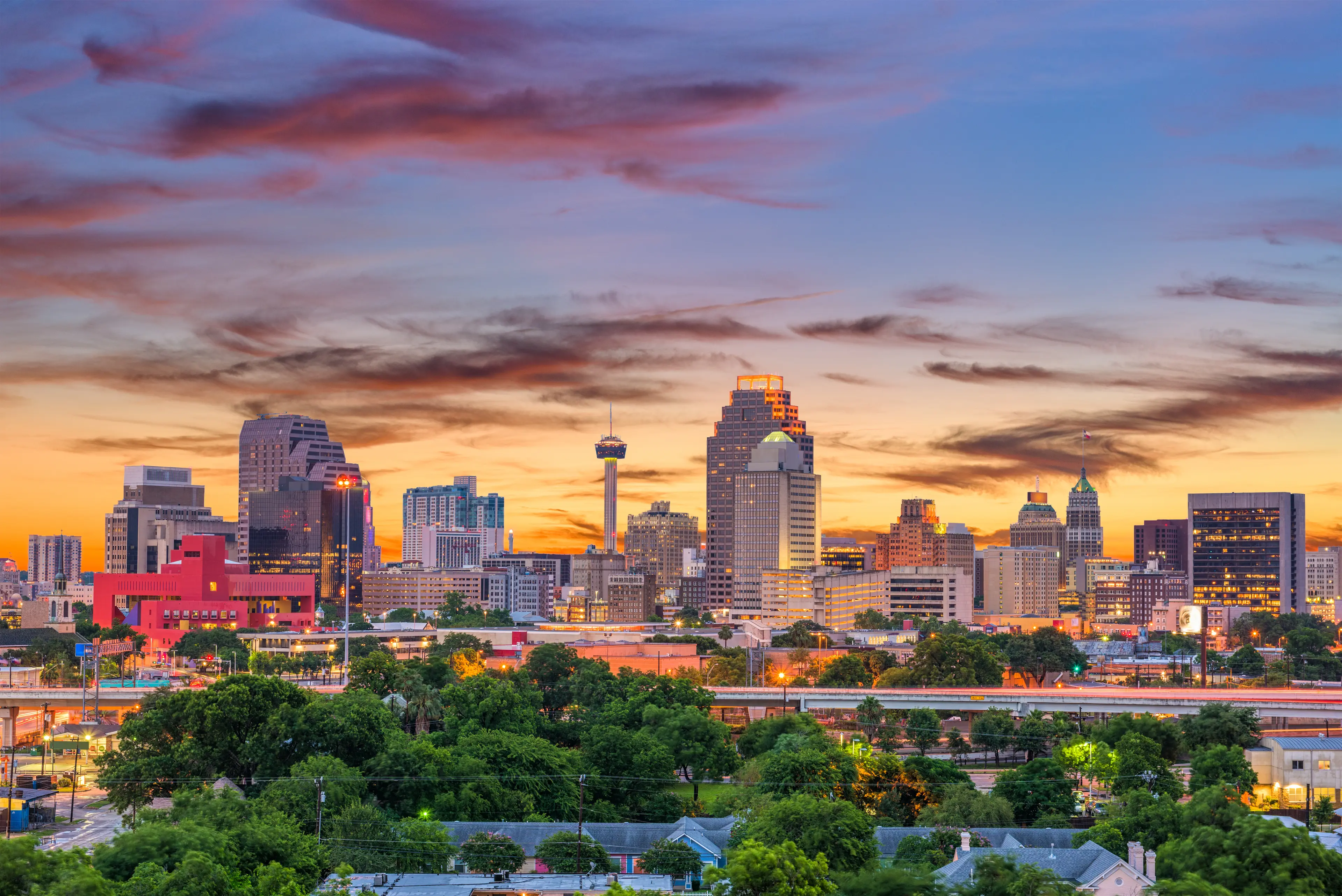 City skyline at sunset City skyline at sunset