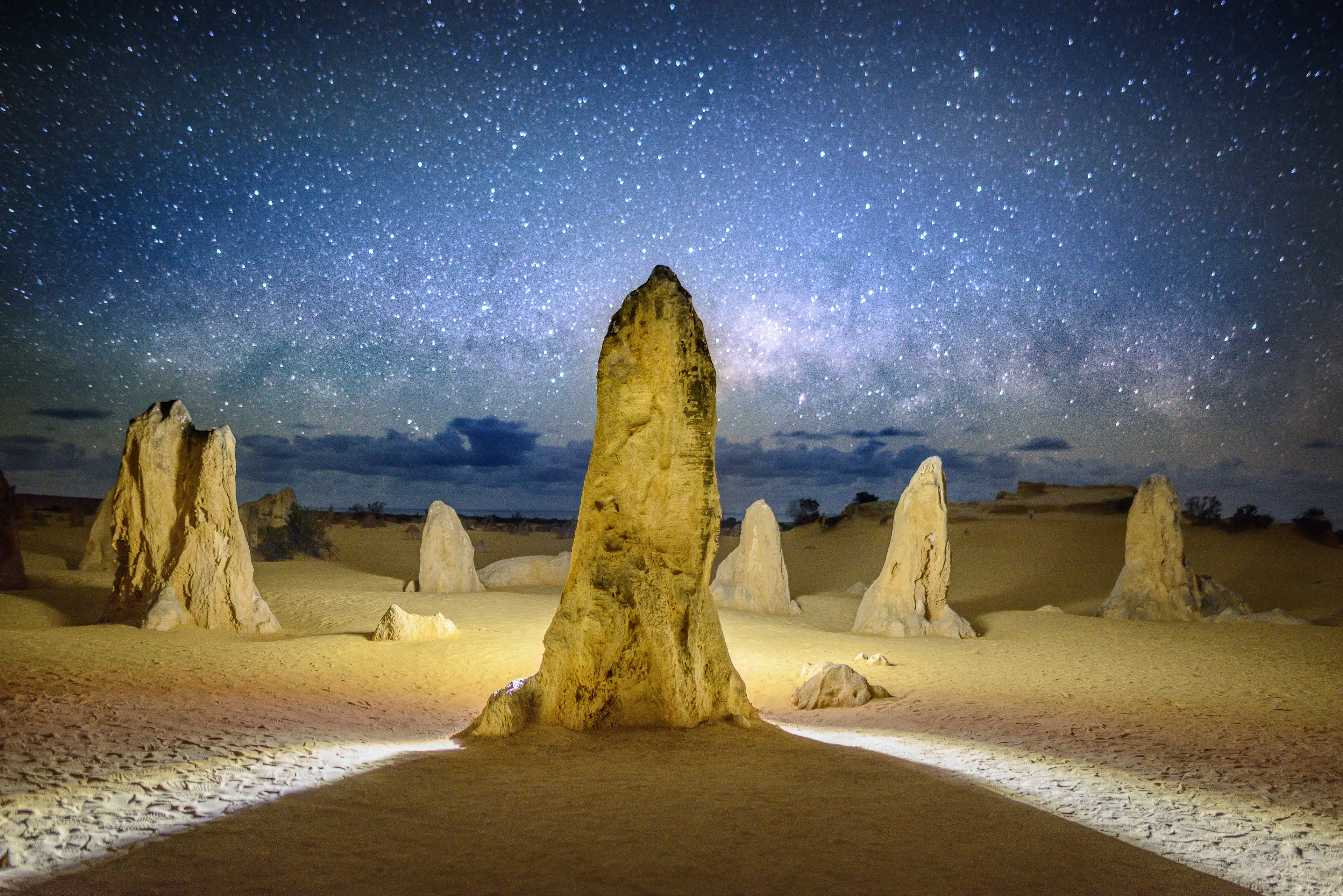 The Pinnacles at night