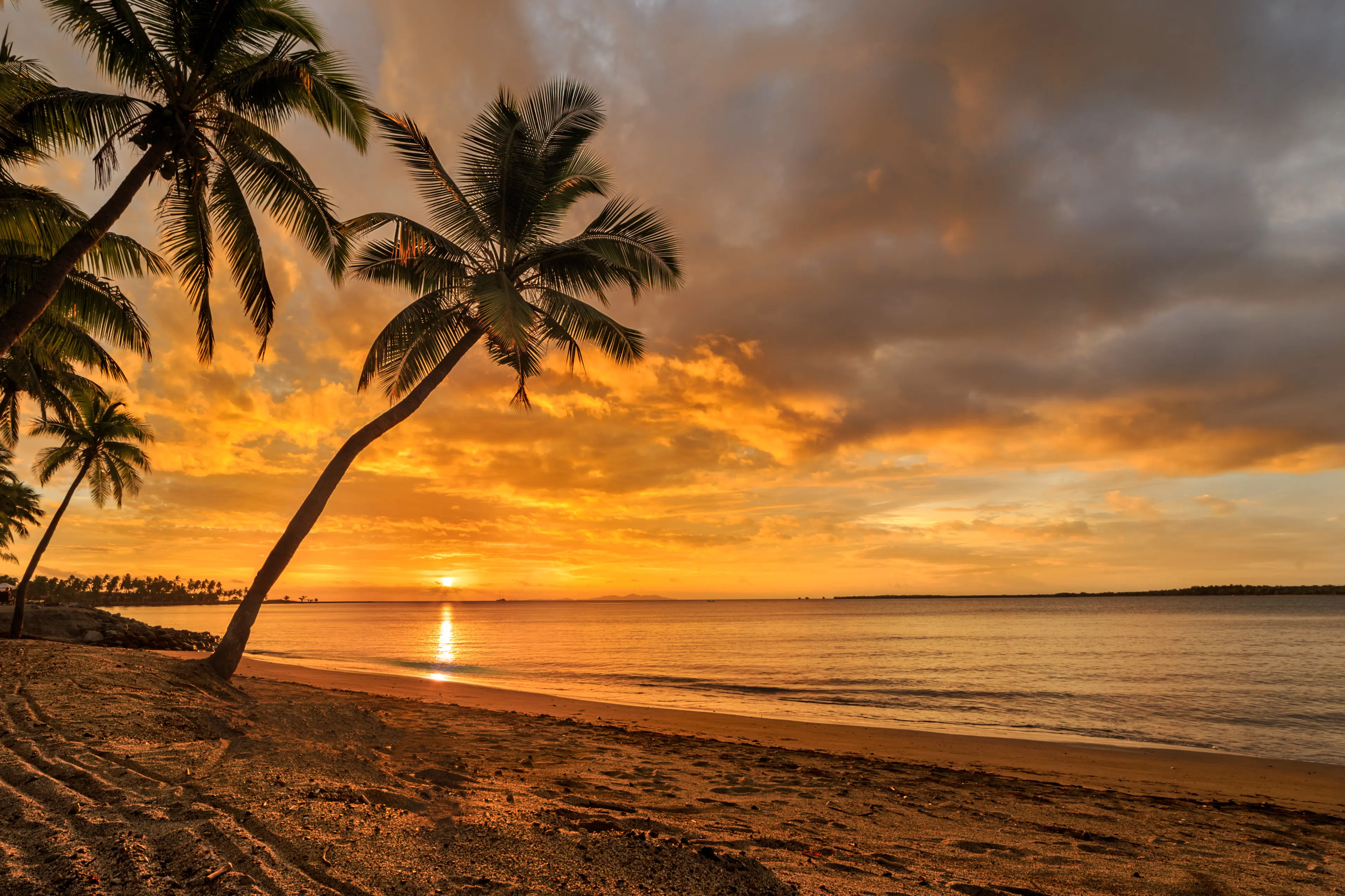 Fijian beach sunset