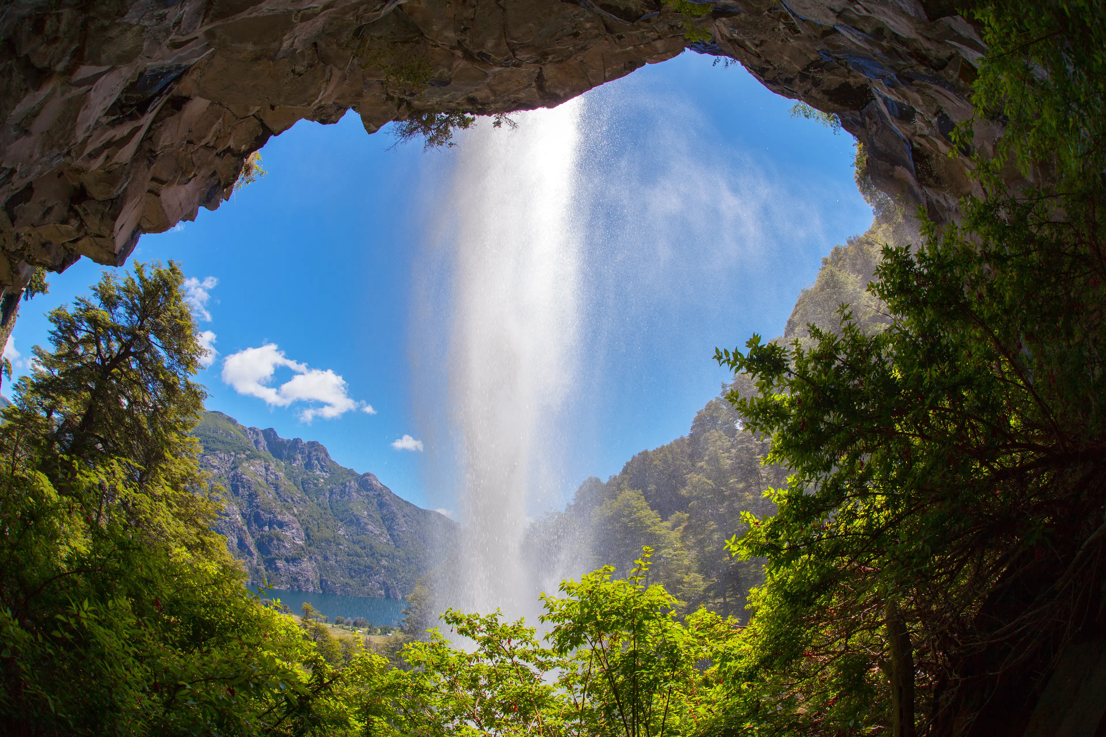 Saltillo waterfall in Lanin national park