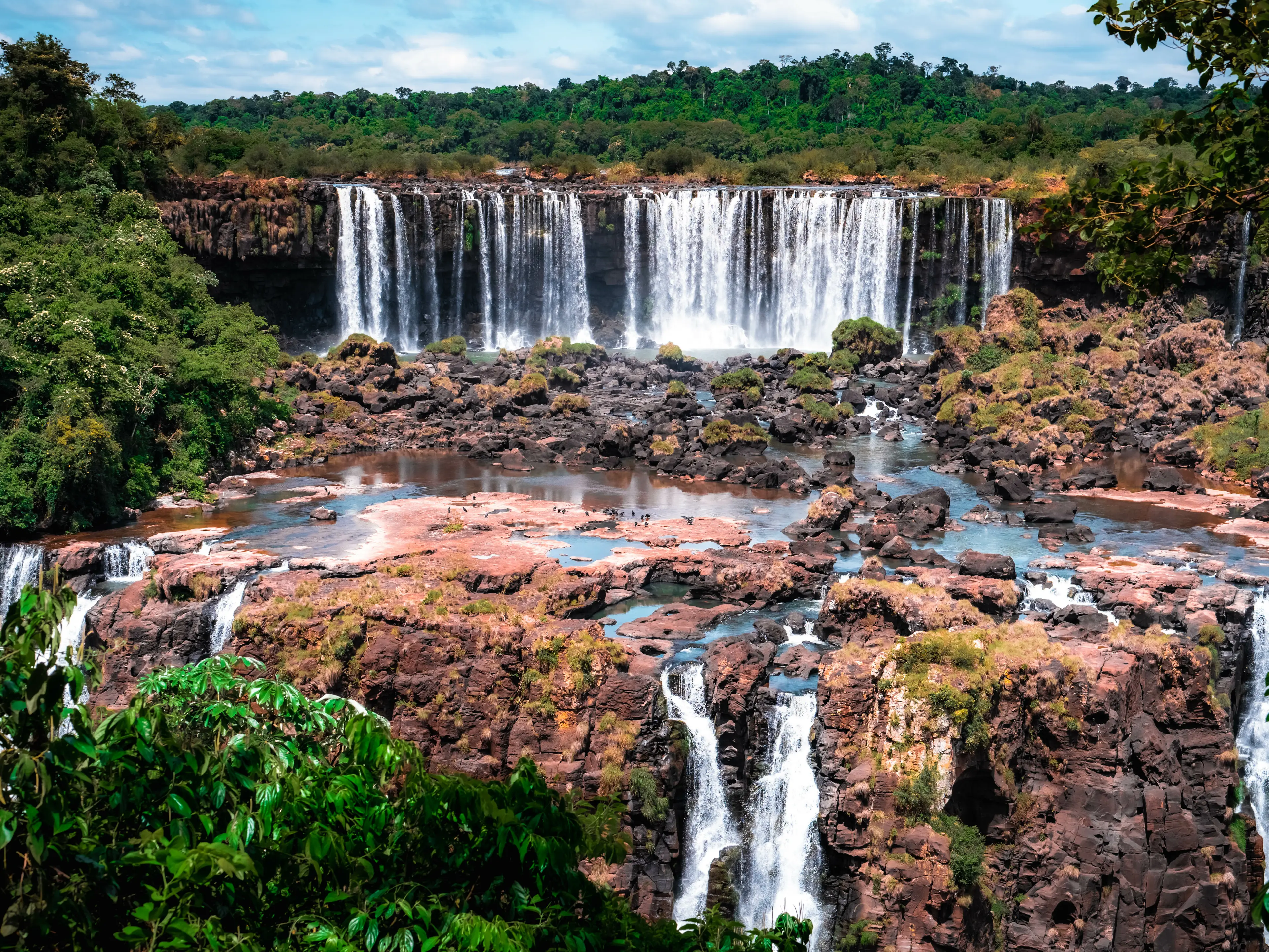 Waterfall in autumn Iguazu Falls