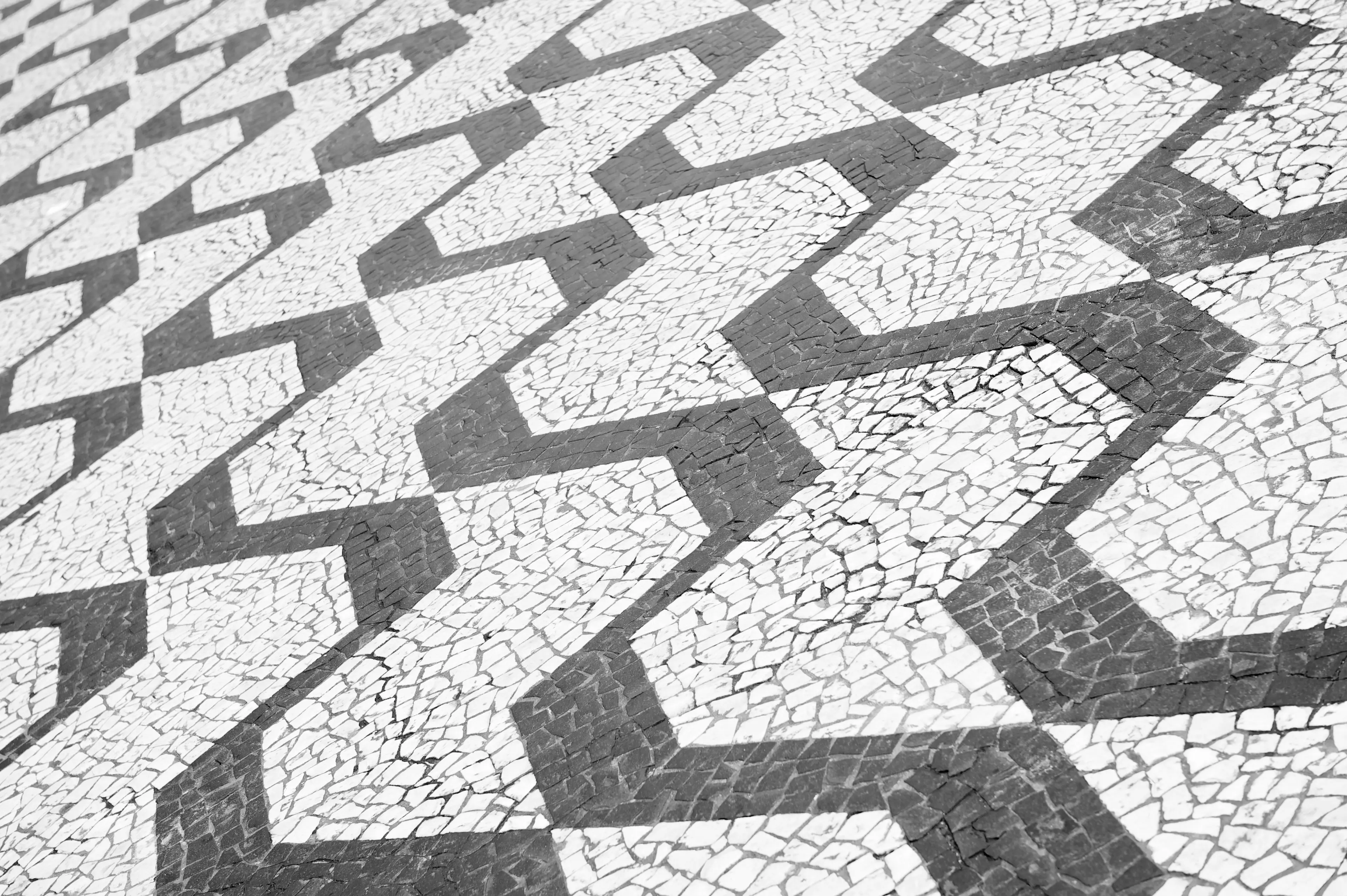 The classic sidewalk pattern of Sao Paulo