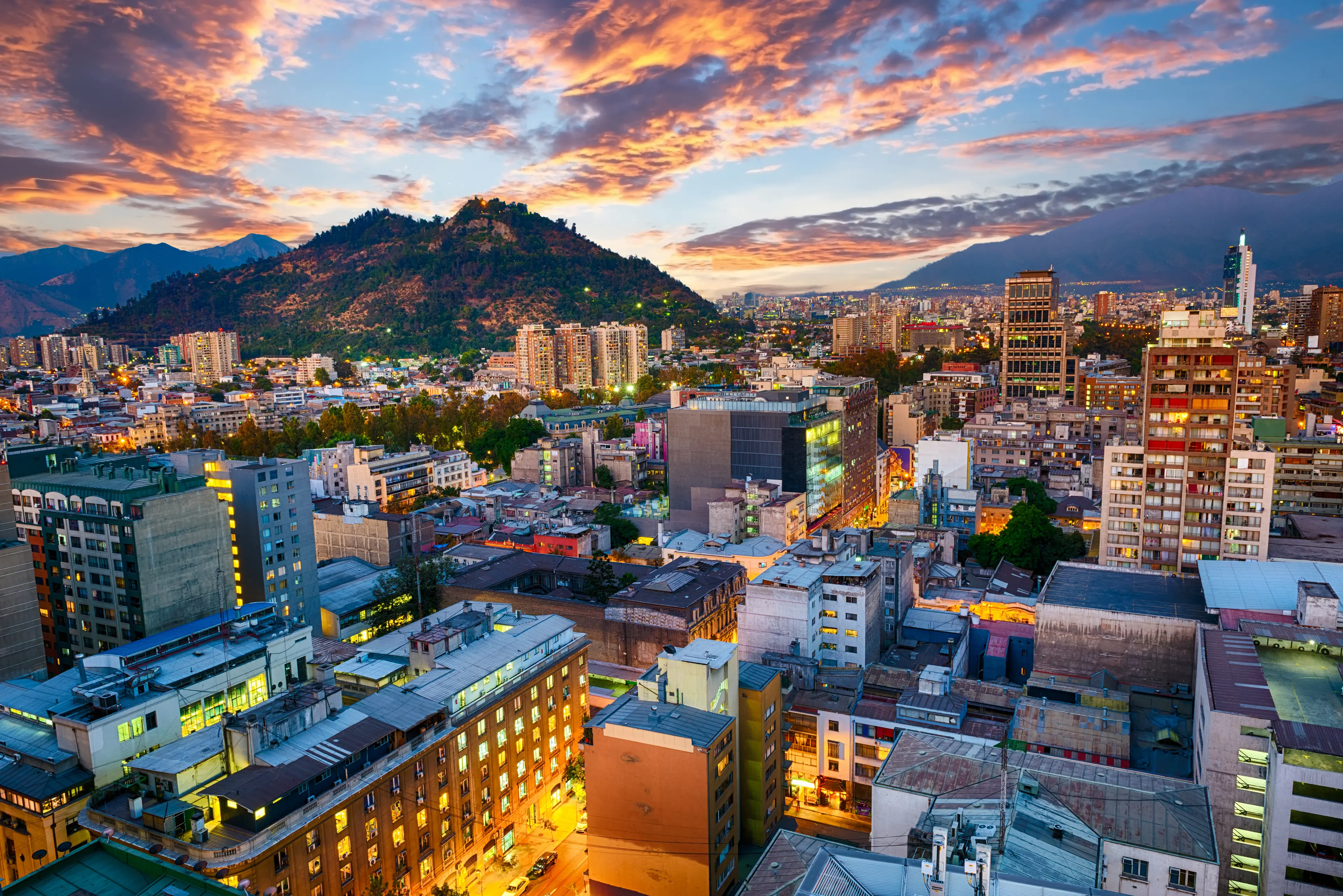 Evening panorama of Santiago de Chile Evening panorama of Santiago de Chile