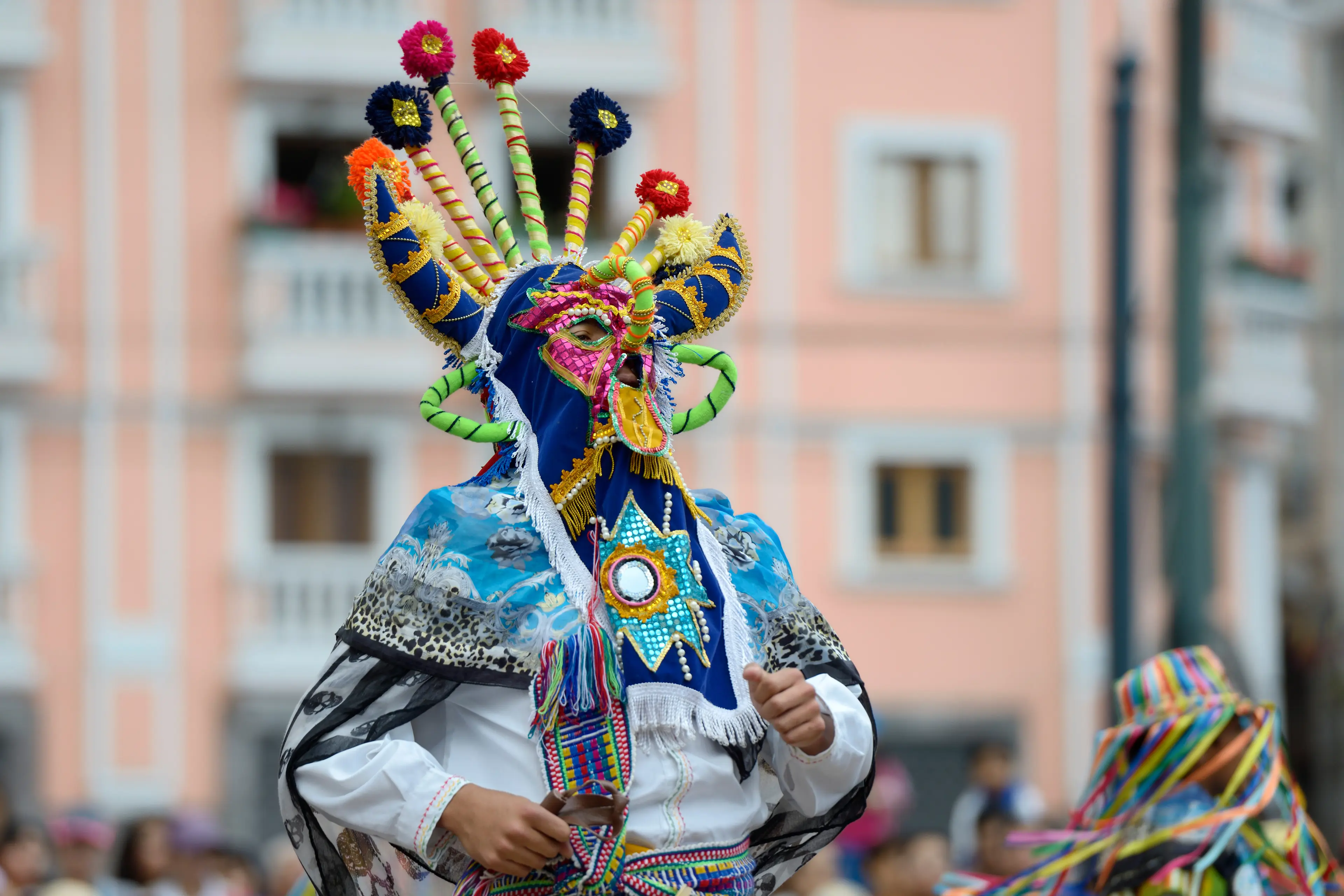 Traditional dancing in the Plaza de Santo Domingo during Quito's celebration of the anniversary of its Spanish foundation Traditional dancing in the Plaza de Santo Domingo during Quito's celebration of the anniversary of its Spanish foundation